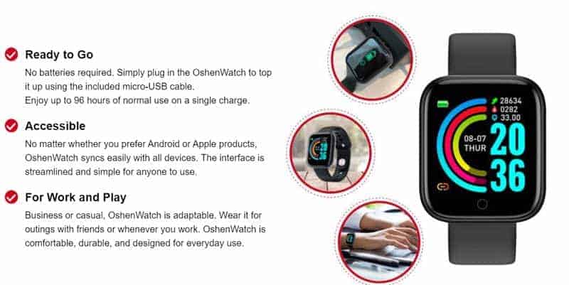 Oshen smart watch review sale