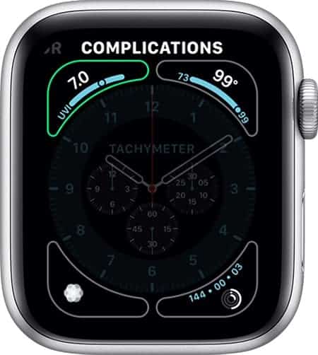 Apple watchOS7 series5 watch face edit complication