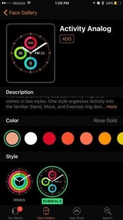 Customize Apple Watch Face in Watch App
