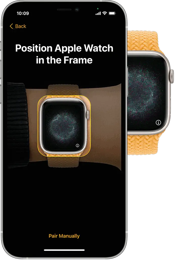 Pair Apple Watch position Apple Watch in the frame